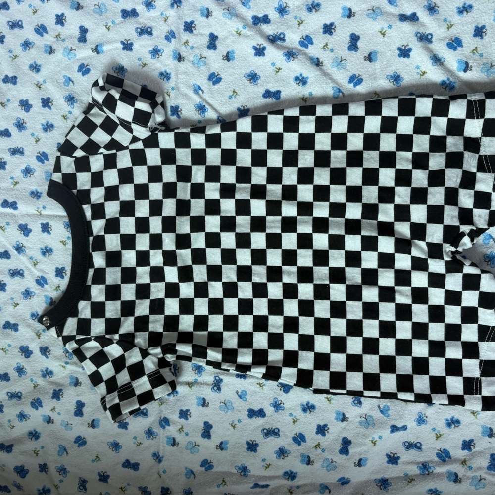 Checkered Baby Romper - Picture 2 of 4